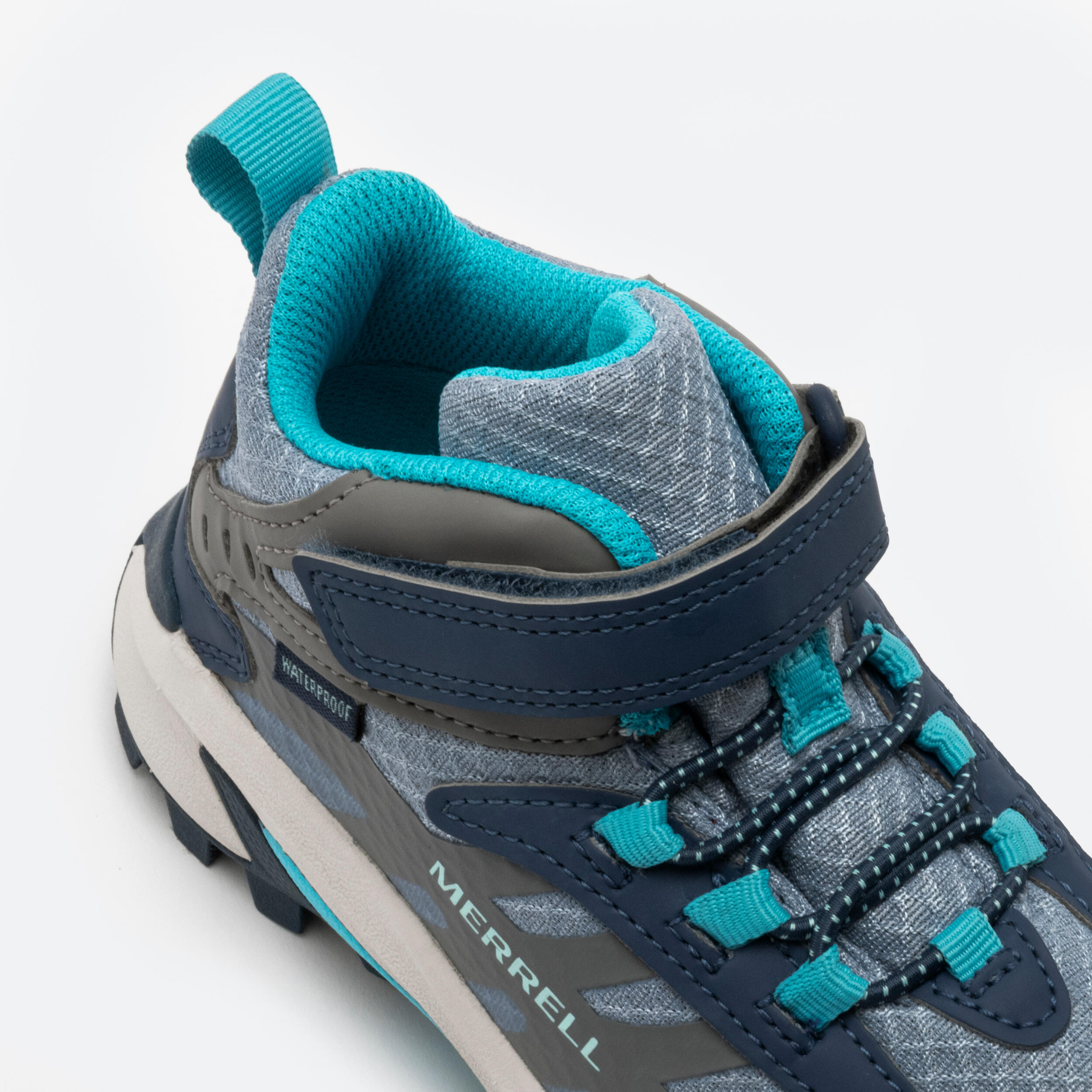 Chaussures imperméables de randonnée enfant 29 au 38, MOAB SPEED 2 BLEUE MERRELL 7/8