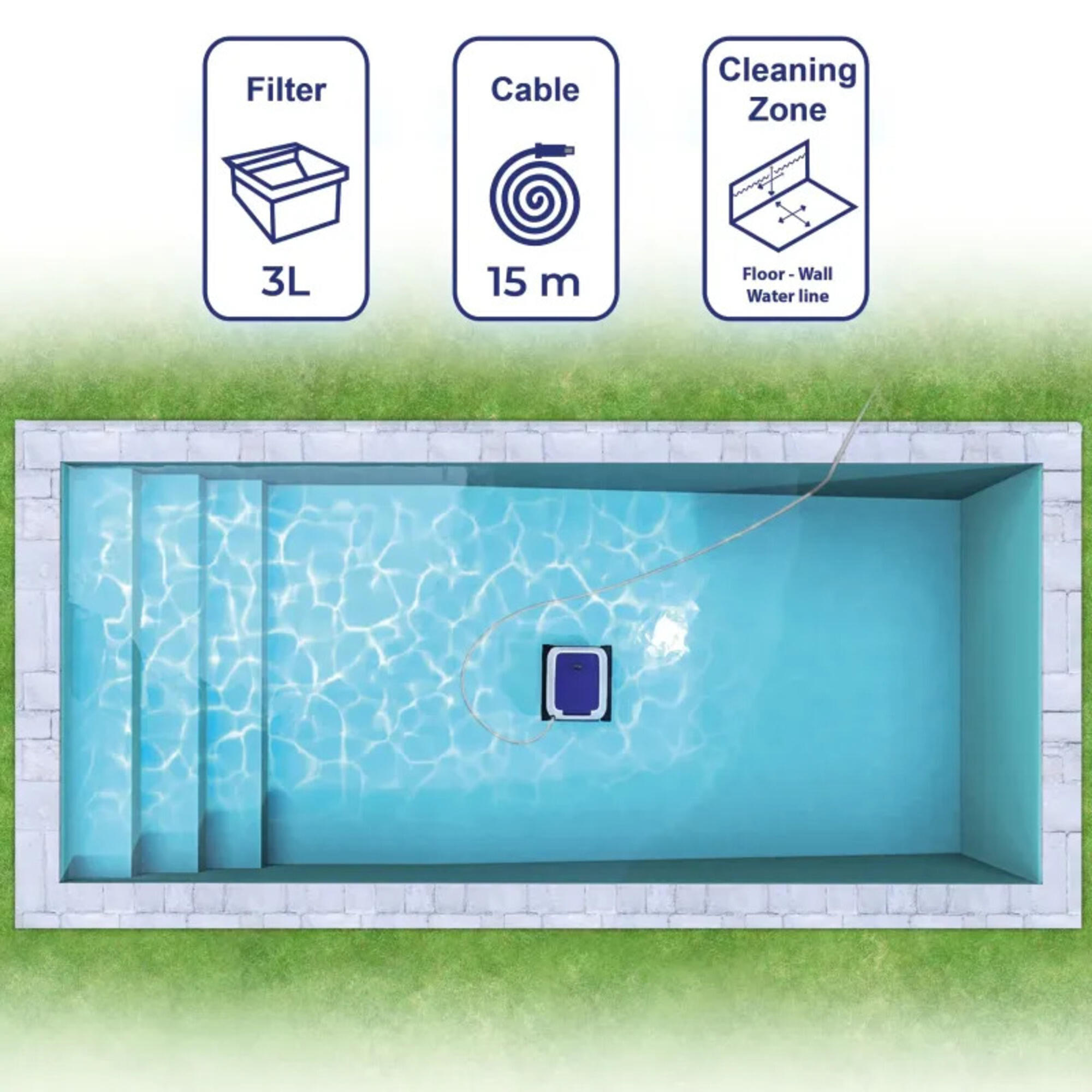 Robot netejafons elèctric Gre ER 230 per a piscines fins a 9 x 4 m - CD 3/4