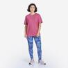 Women's Crew Neck Wide Plain T-Shirt Oversize 520 - Ash Pink