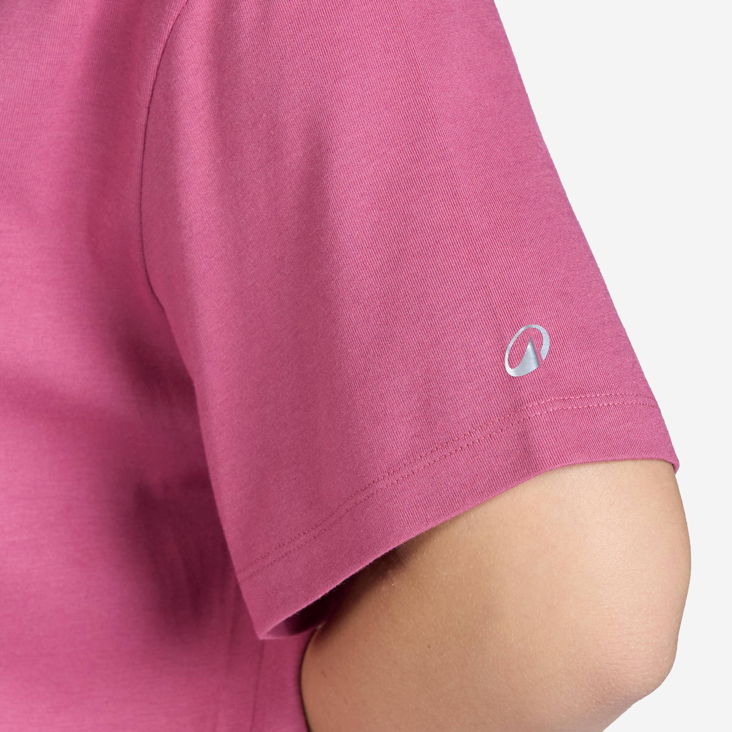 Women Crew Neck Wide Plain T-Shirt Oversize 520 - Ash Pink -  4