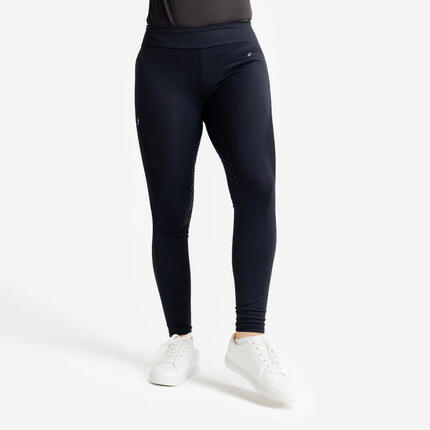 Winter-Reitleggings warm Silikonbesatz Damen grün