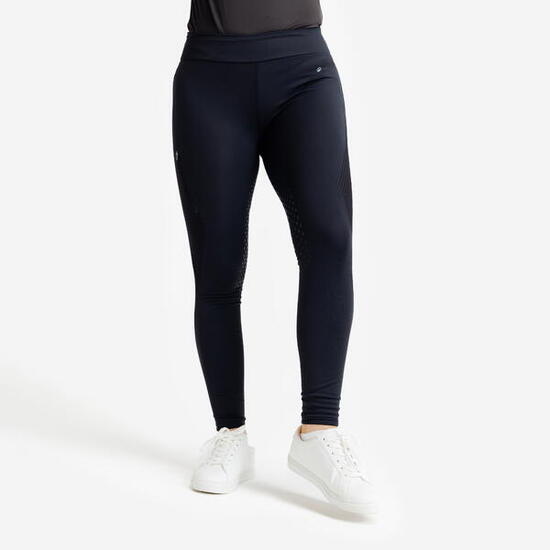 Winter-Reitleggings 500 Silikonbesatz Damen grün