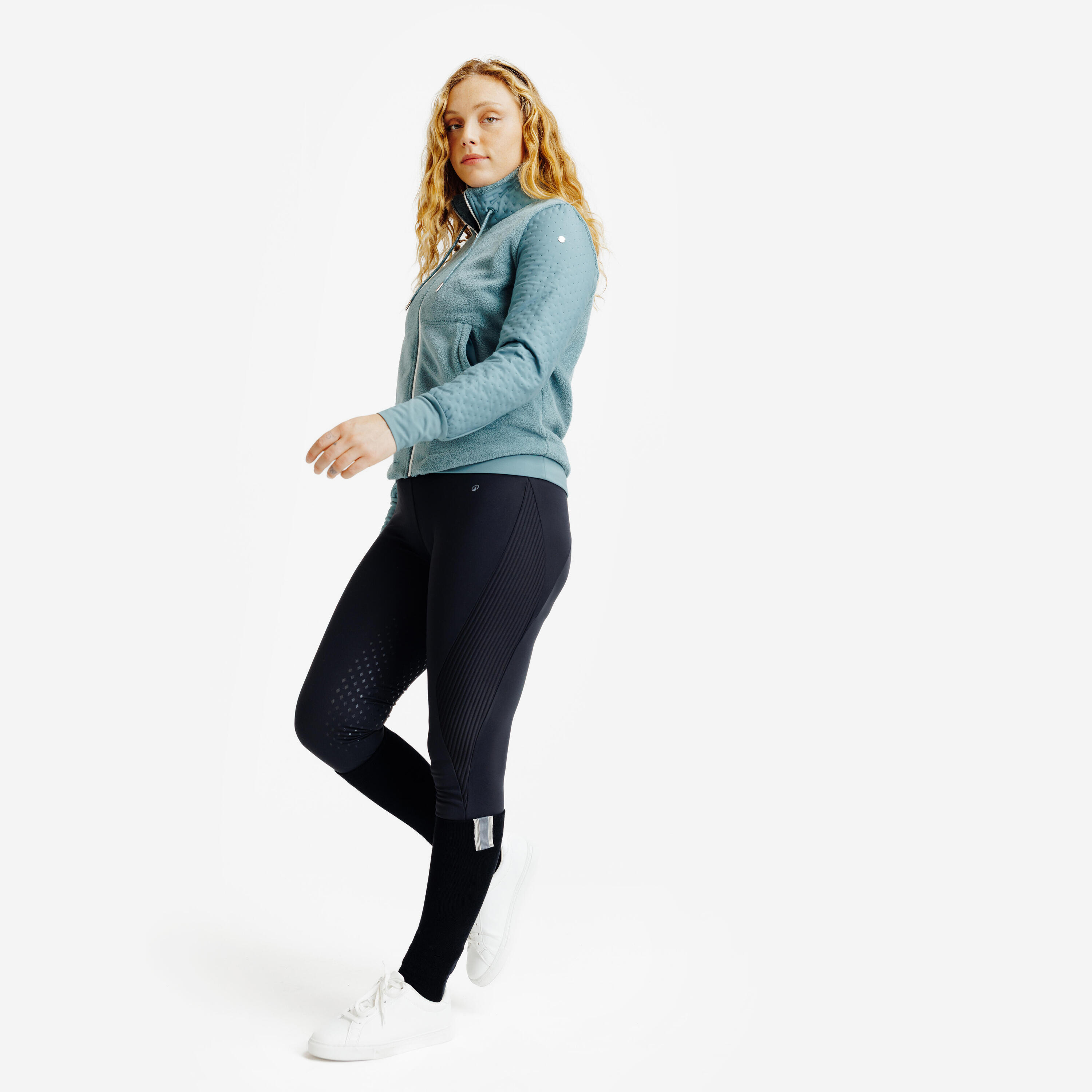 Legging d'équitation chaud avec basane en silicone femme 2/11