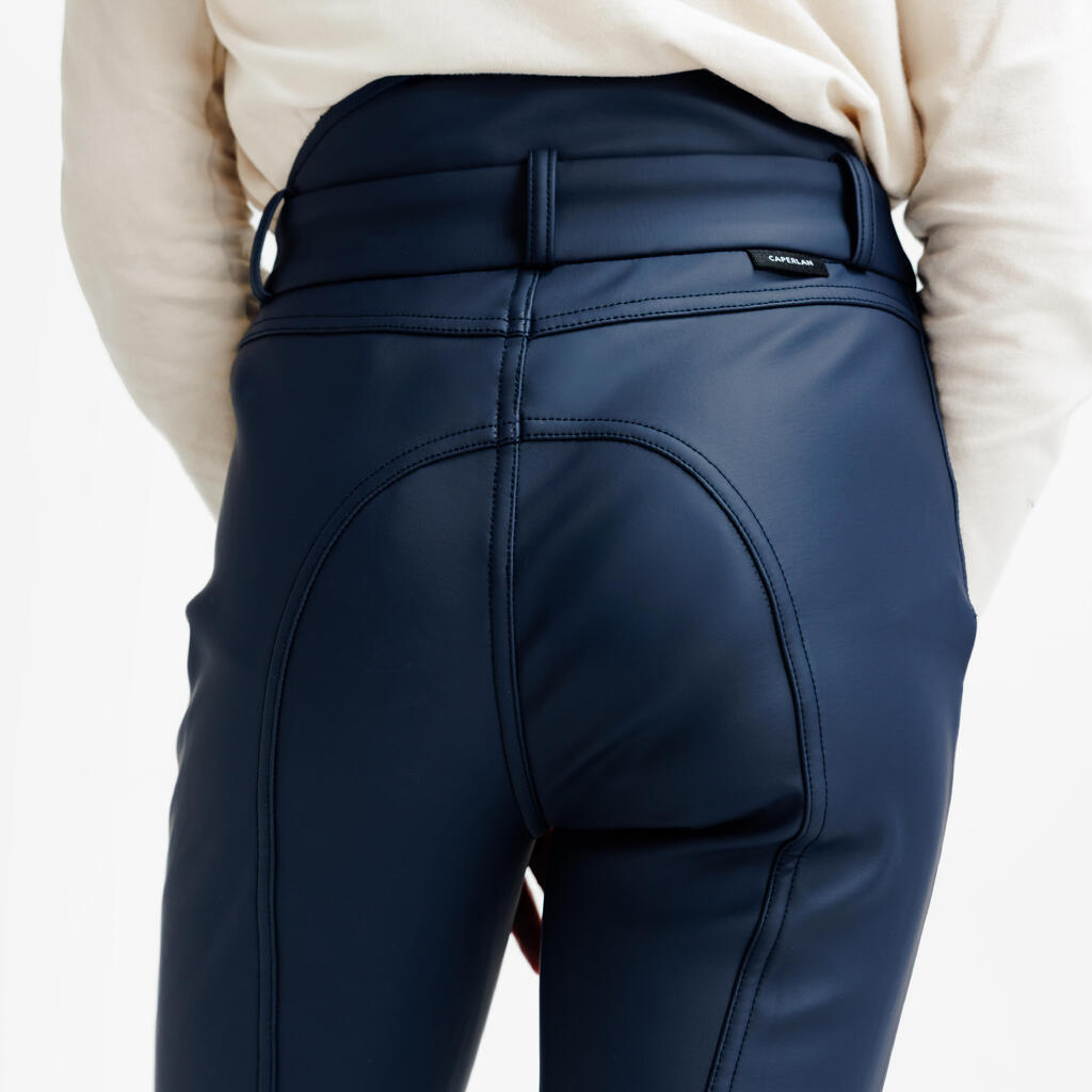 PANTALONE ZA JAHANJE KIPWARM TOPLE I VODOODBOJNE DEČJE 500 CRNE