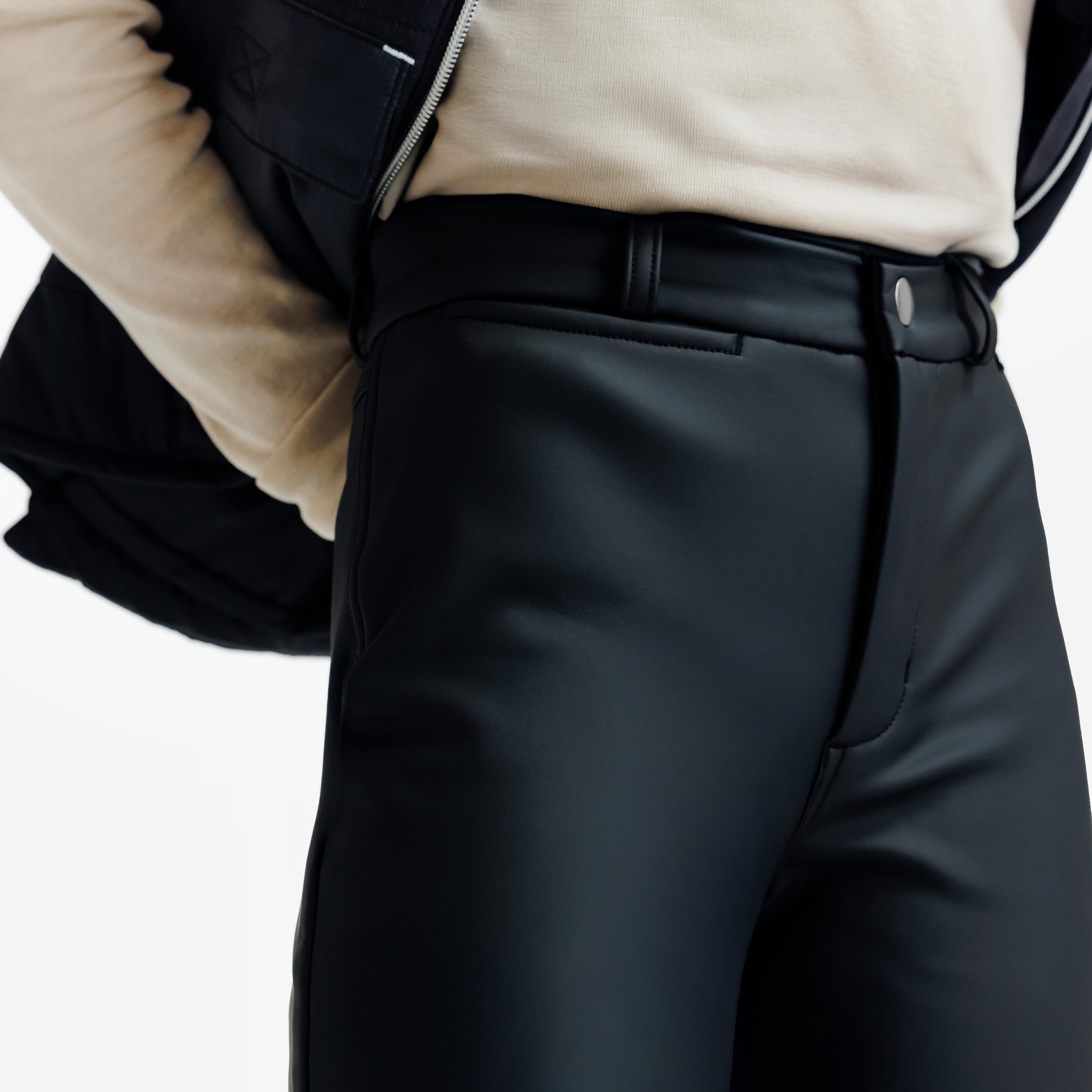 Pantalon d'équitation chaud et déperlant enfant - Kipwarm 500 noir - FOUGANZA