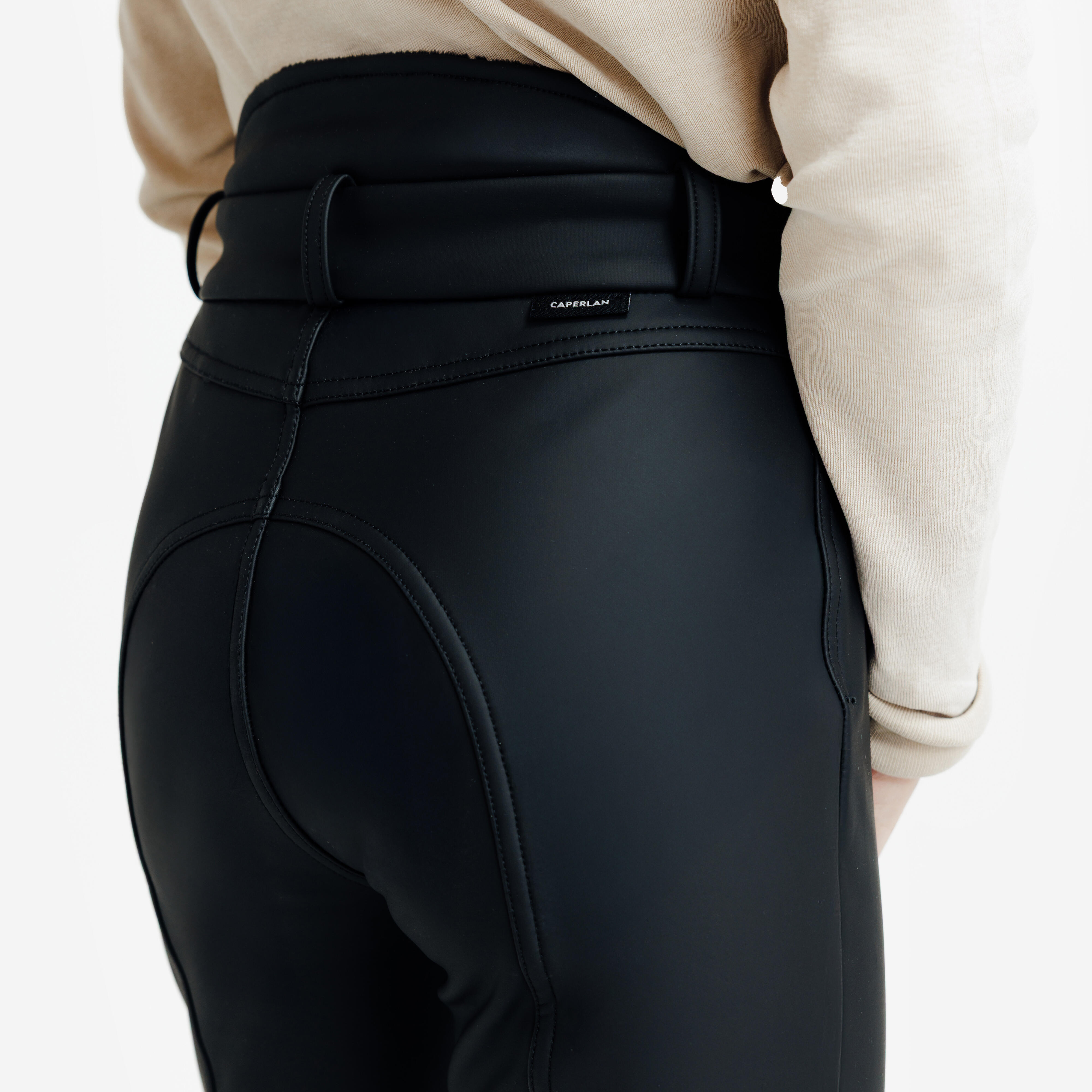 Pantalon d'équitation chaud et déperlant enfant - Kipwarm 500 noir - FOUGANZA
