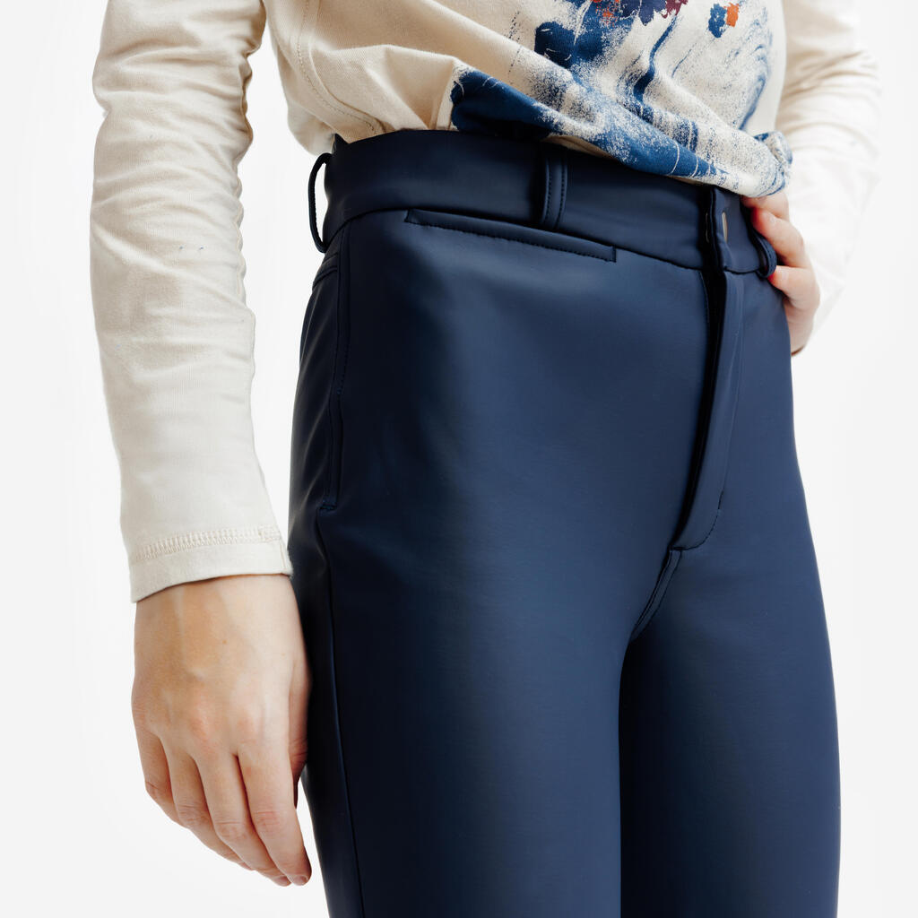 PANTALONE ZA JAHANJE KIPWARM TOPLE I VODOODBOJNE DEČJE 500 CRNE