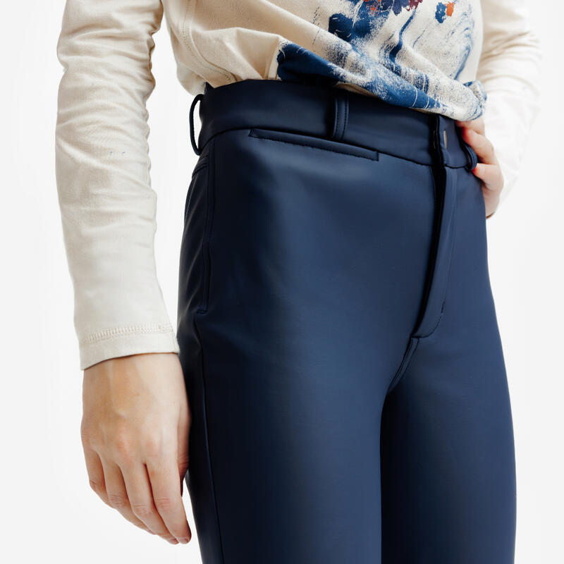 Pantalon echitație 500 kipwarm călduros și hidrofob Bleumarin Copii