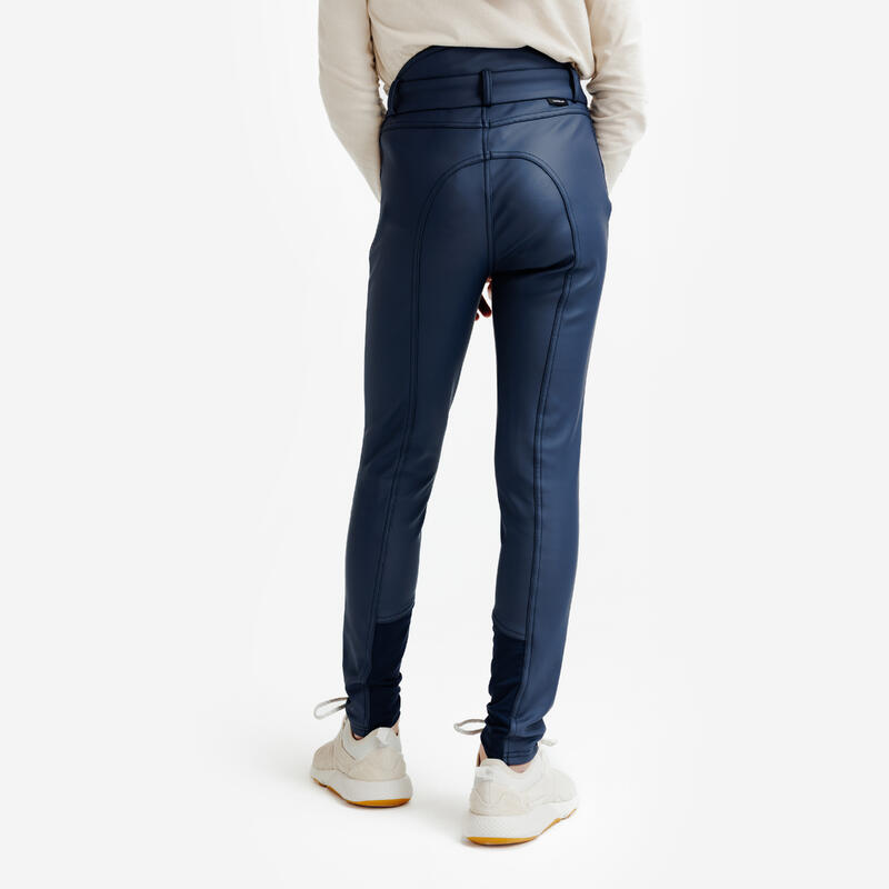 Pantalon echitație 500 kipwarm călduros și hidrofob Bleumarin Copii