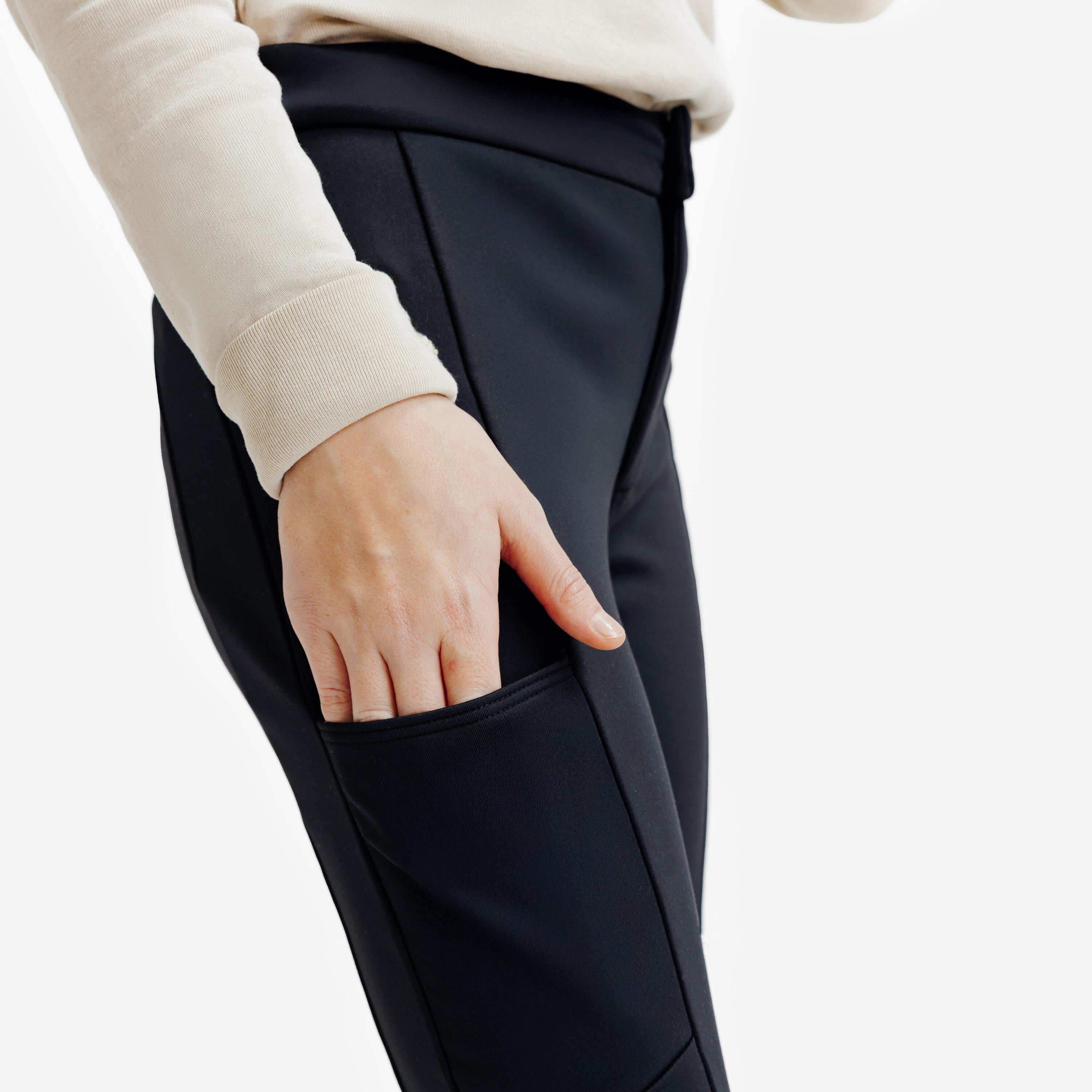 Kids' Horse Riding Jodhpurs Warm - Black 6/8