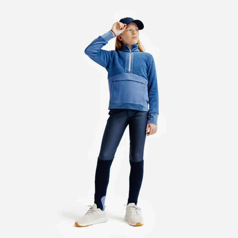 Pantalon équitation kipwarm chaud et déperlant Enfant - 500 marine