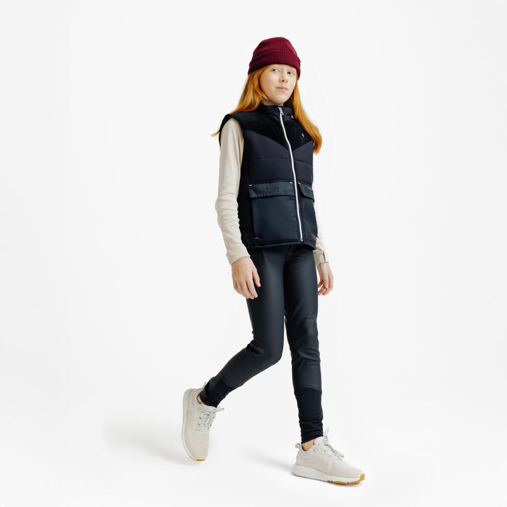 Kids' Warm and Water-Repellent Horse Riding Jodhpurs Kipwarm 500 - Black