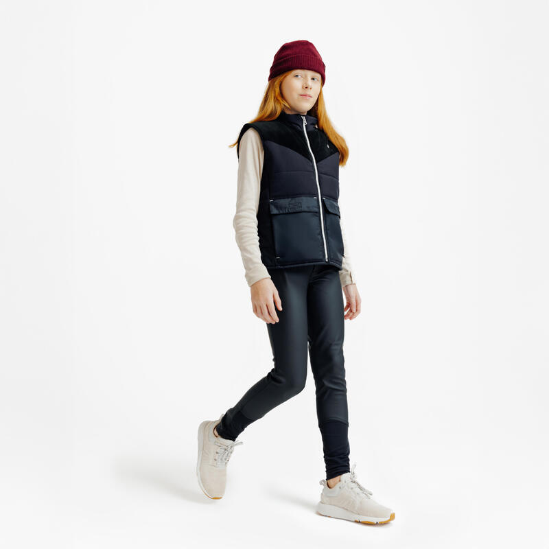 Pantalon echitație 500 Kipwarm călduros și hidrofug Negru Copii