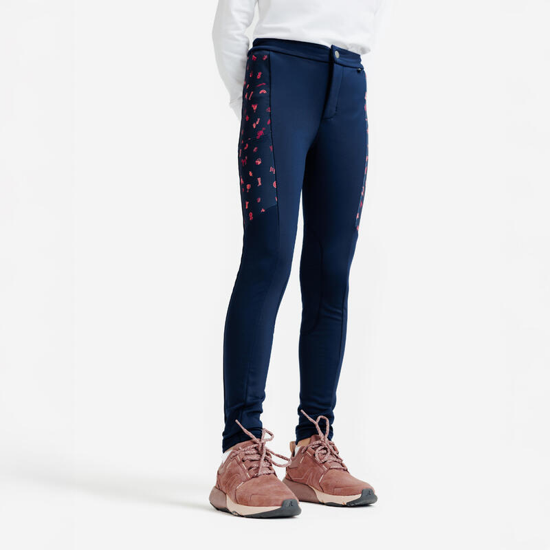 Pantalon călduros echitație Print Roz Copii