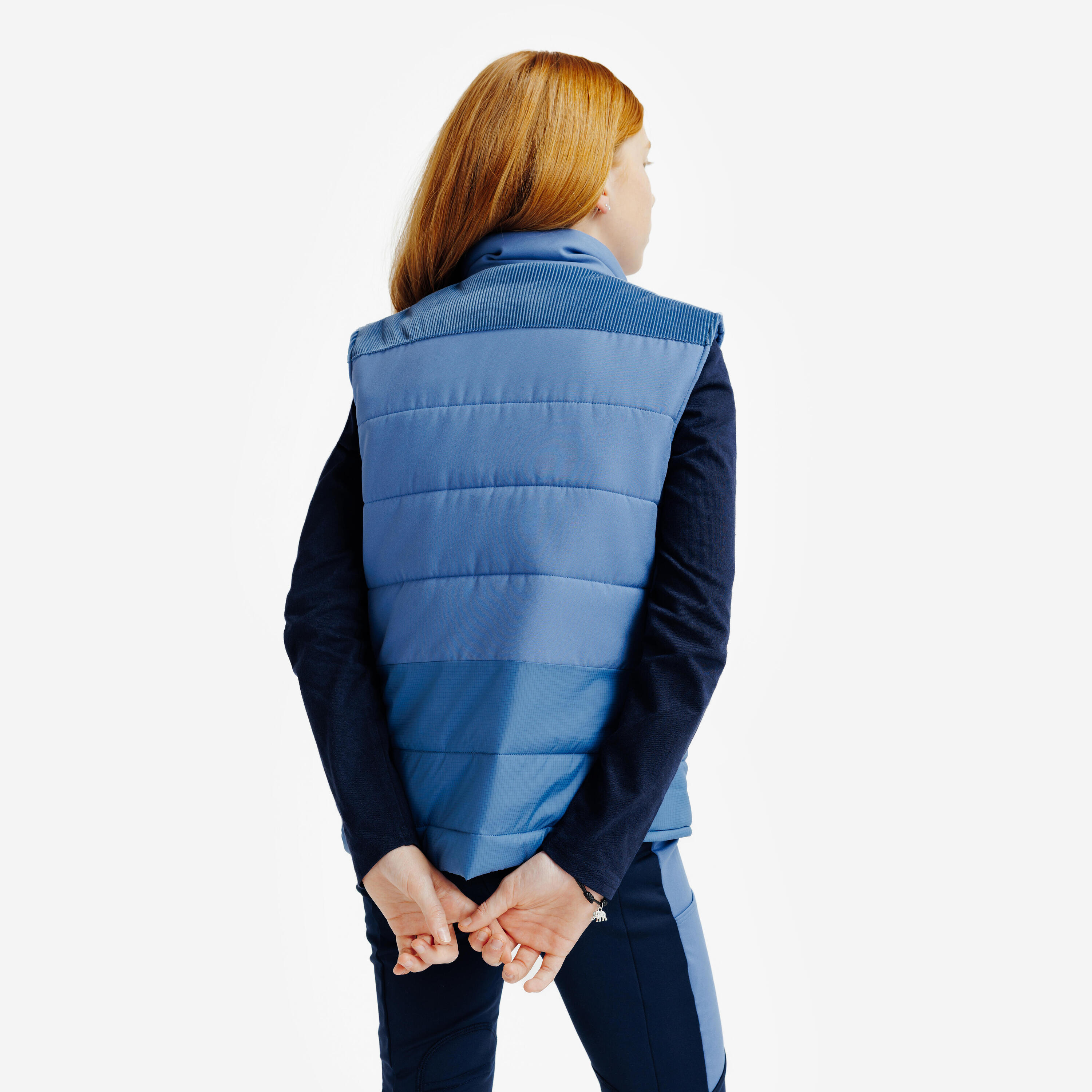 Veste sans manche équitation doudoune chaude enfant - Bleu / Violet 4/6