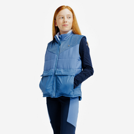 Veste sans manche équitation doudoune chaude enfant - Bleu / Violet
