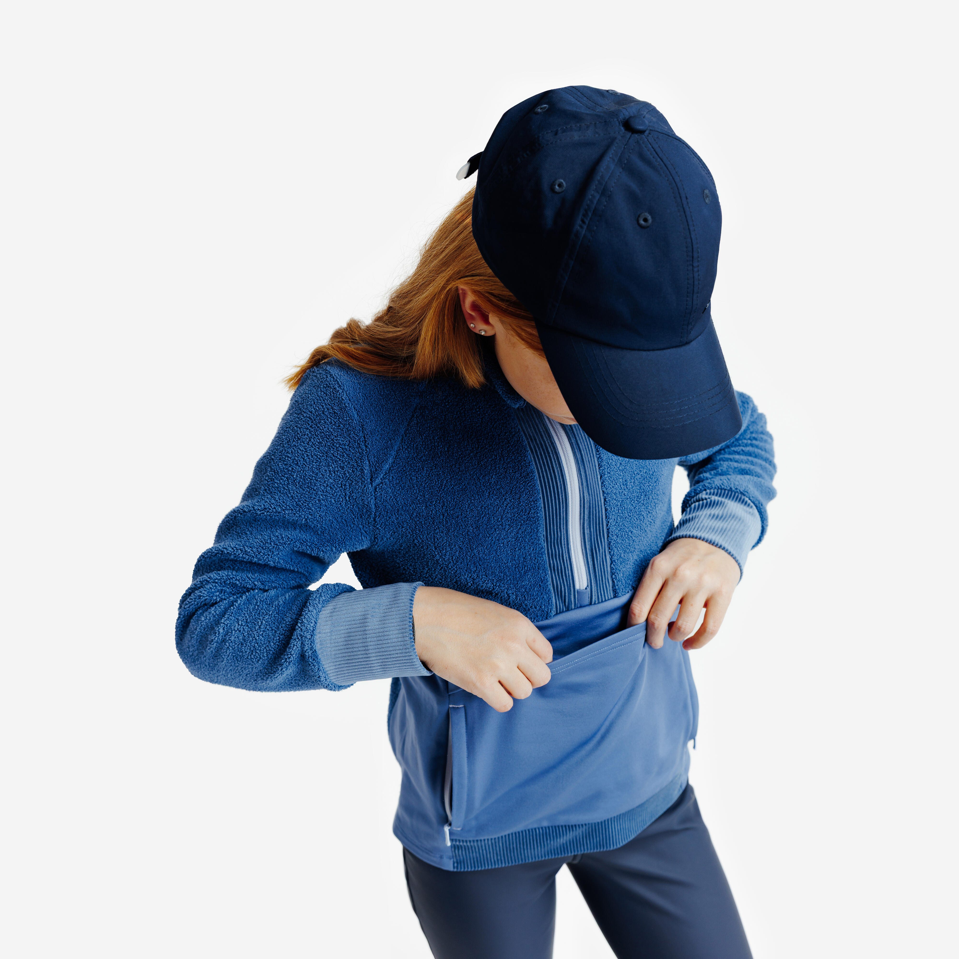 Chandail d’équitation en polaire 1/2 zip enfant - FOUGANZA