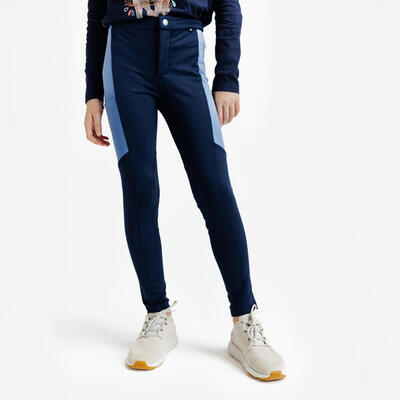 Pantaloni equitazione bambini 100 WARM verdi