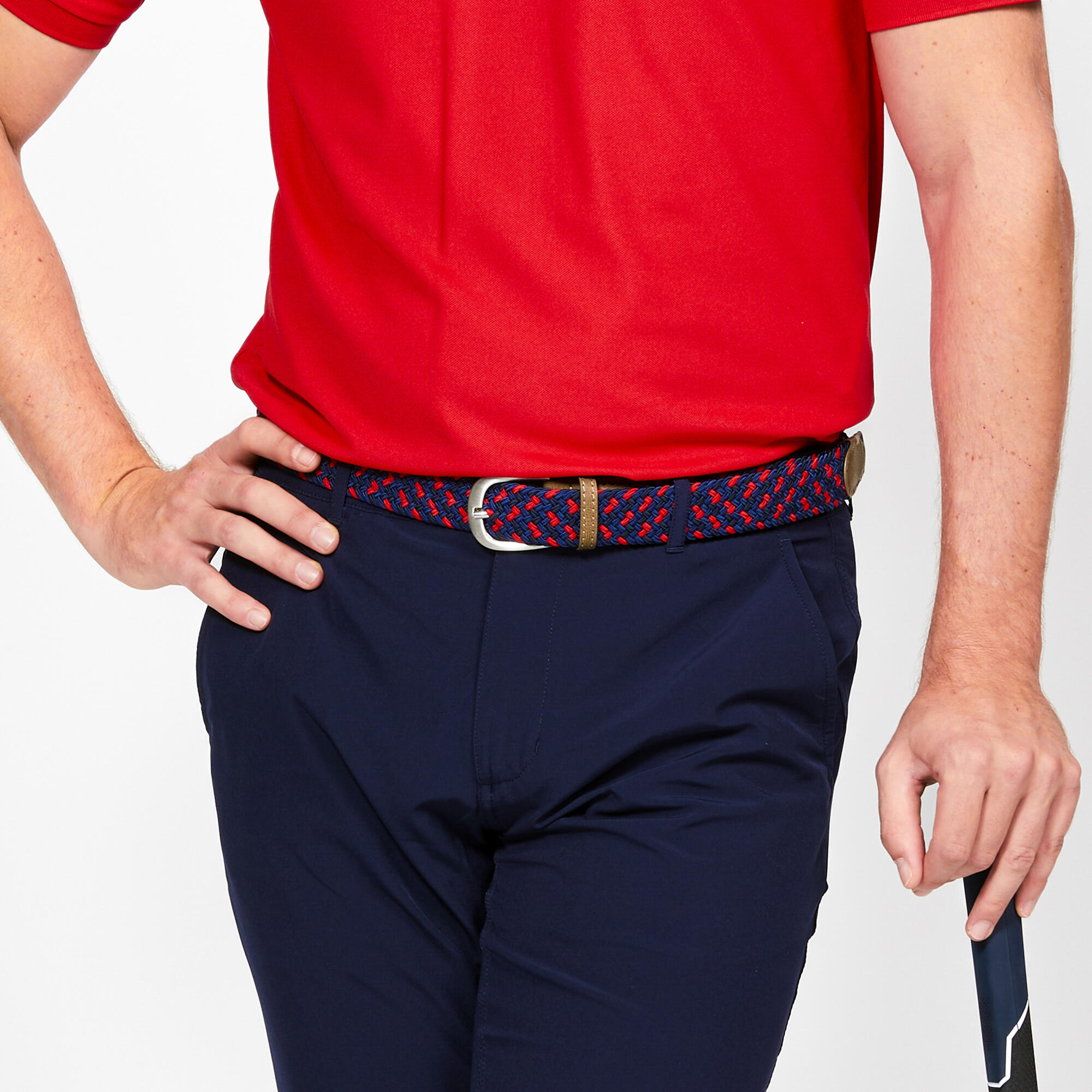 Golf Elastic & Stretchy Belt - Red & Navy