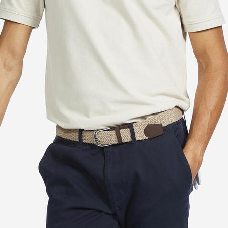 Ремінь плетений для гольфу еластичний бежевий Ремінь плетений для гольфу еластичний бежевий