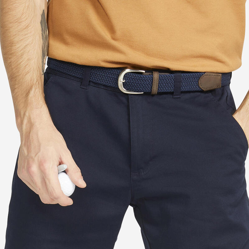 Ceinture de golf tressée élastique & extensible - bleu marine