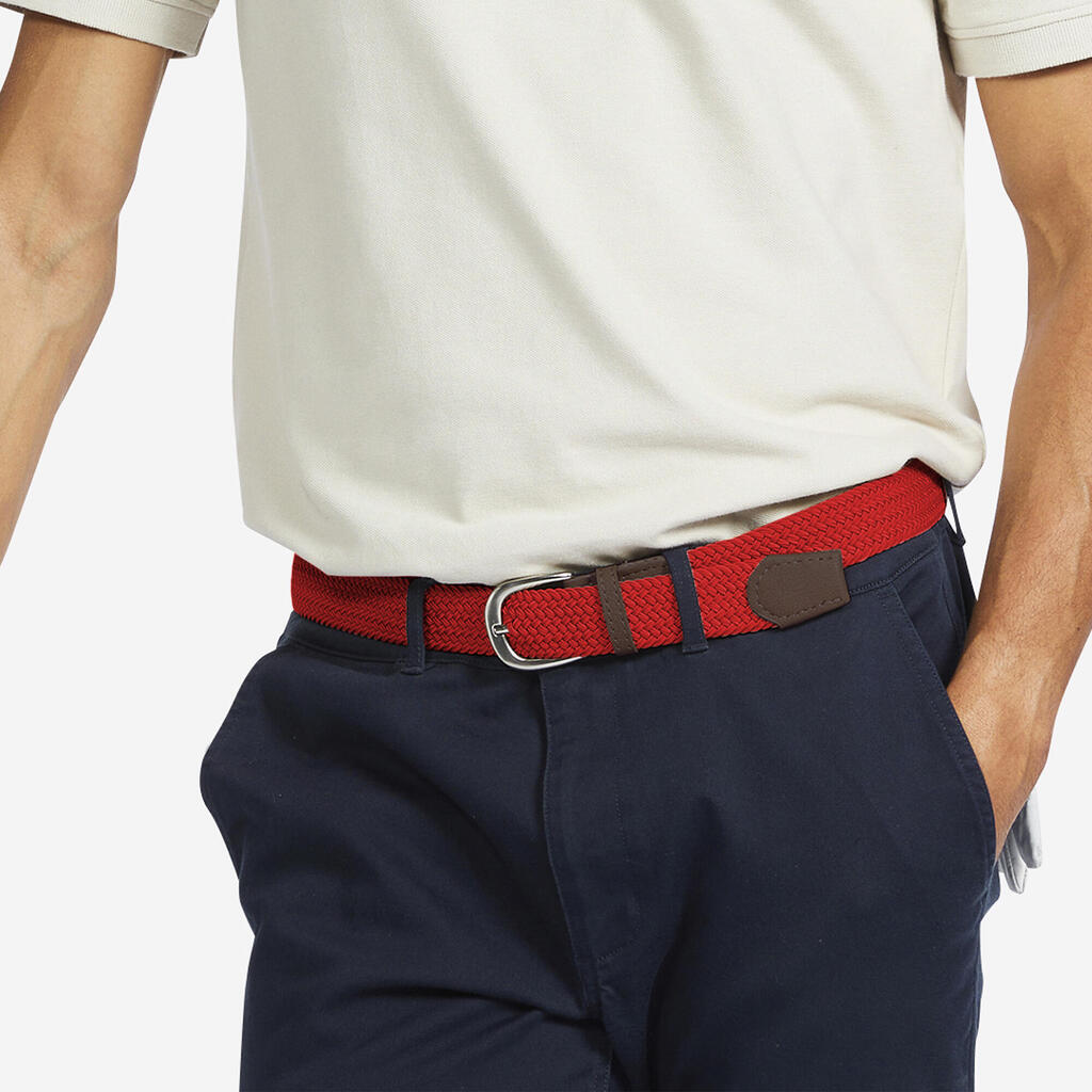 RASTEGLJIVI I PLETENI KAIŠ ZA GOLF TAMNOCRVENI