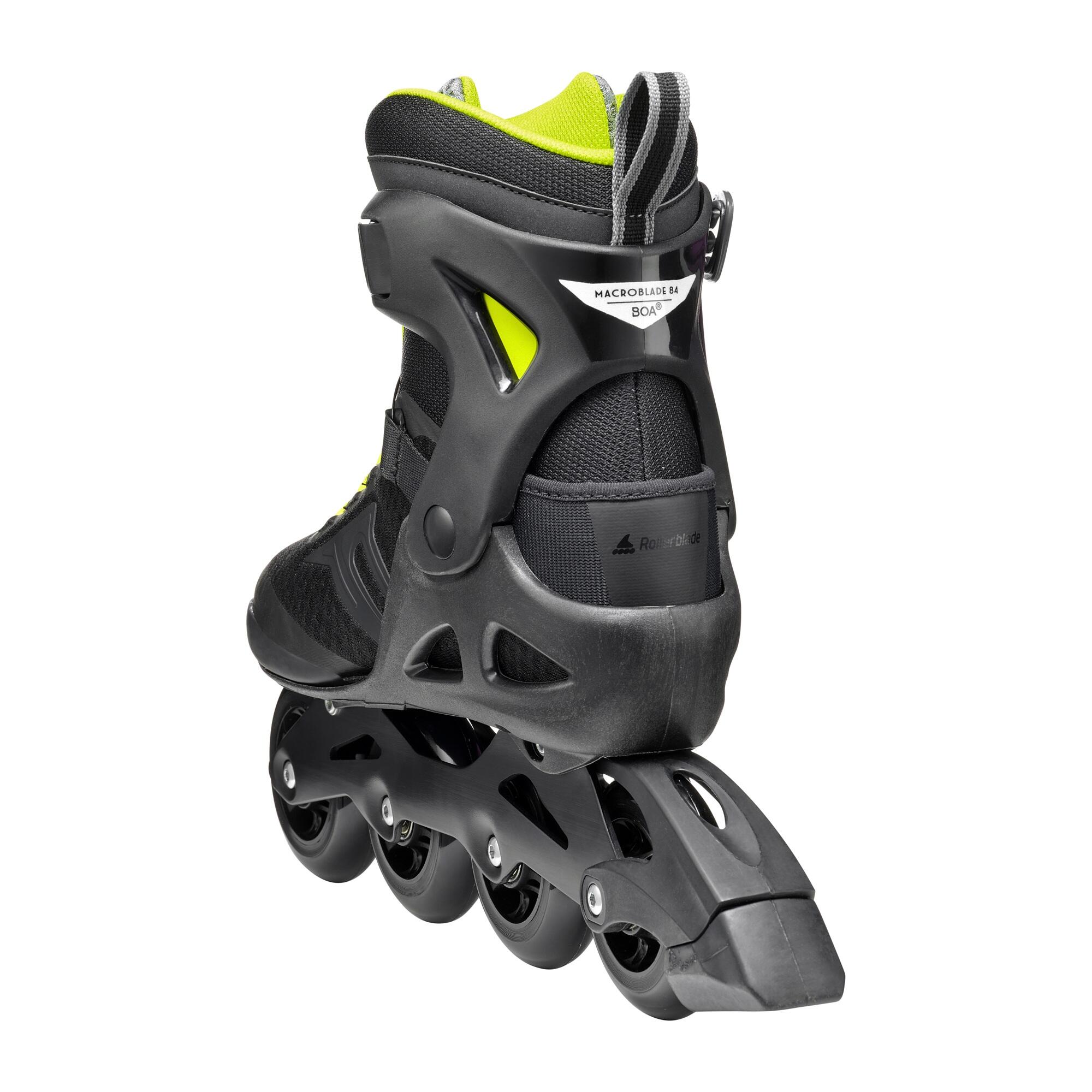 Gebraucht - Inline Skates Erwachsene ROLLERBLADE MACROBLADE 84 BOA schwarz/lime 5/6