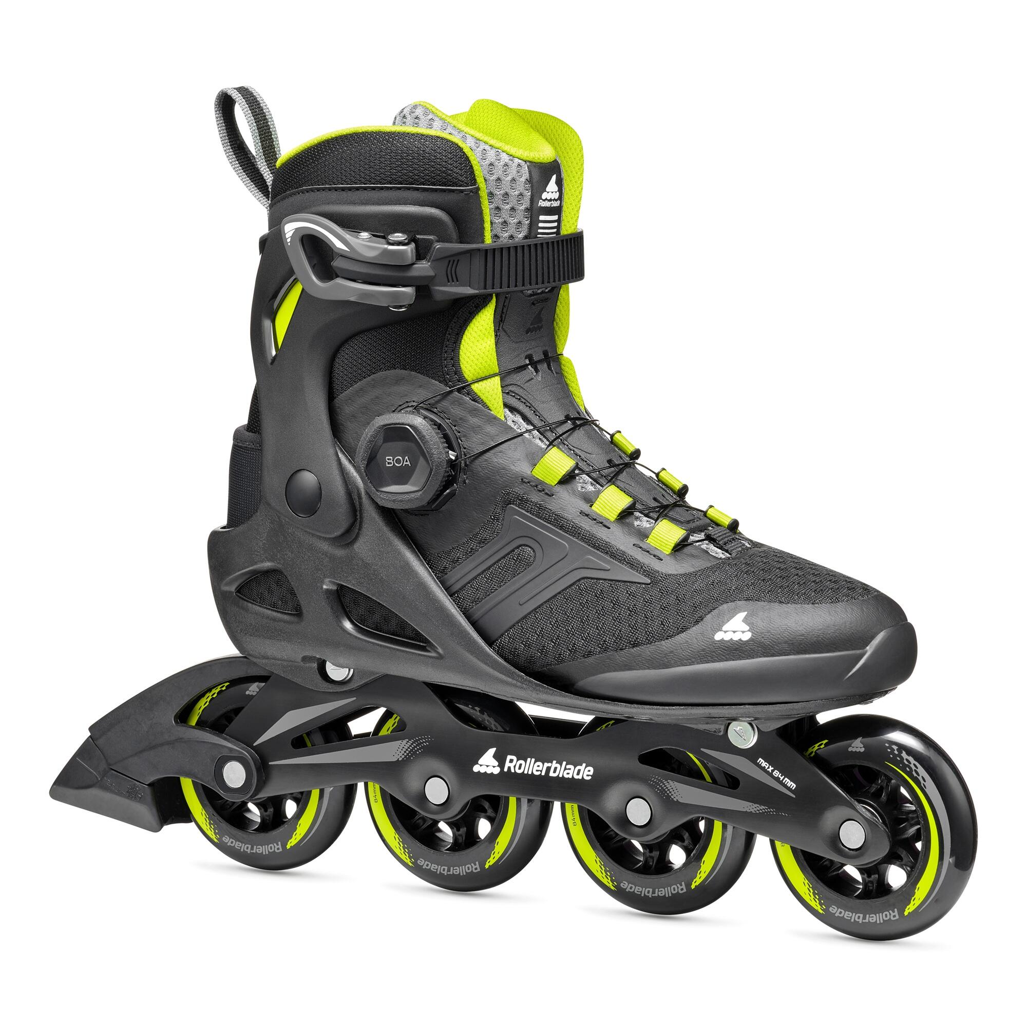 Gebraucht - Inline Skates Erwachsene ROLLERBLADE MACROBLADE 84 BOA schwarz/lime 2/6