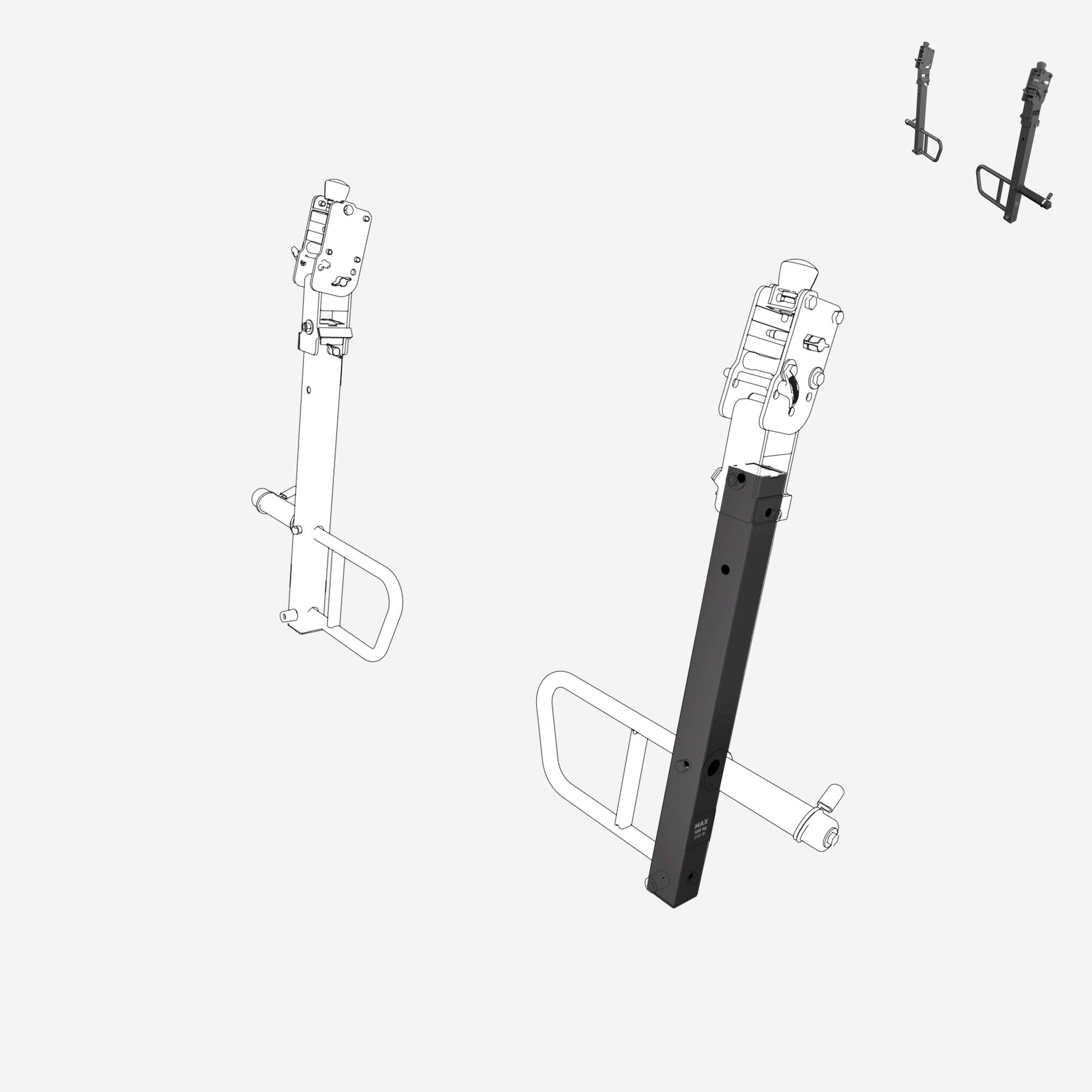 Bras droit, pièce détachée jammer arms pour rack musculation 6/8