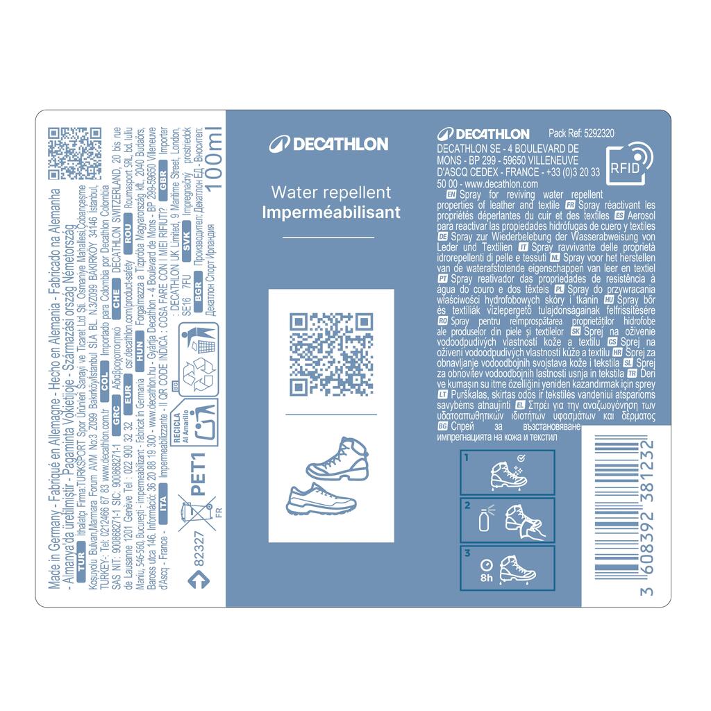 Rekativacioni sprej za vodoodbojnost bez gasa, za cipele, 100 ml