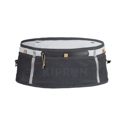 Ceinture hydratation trail running porte bâton, kiprun belt 900 gris et beige