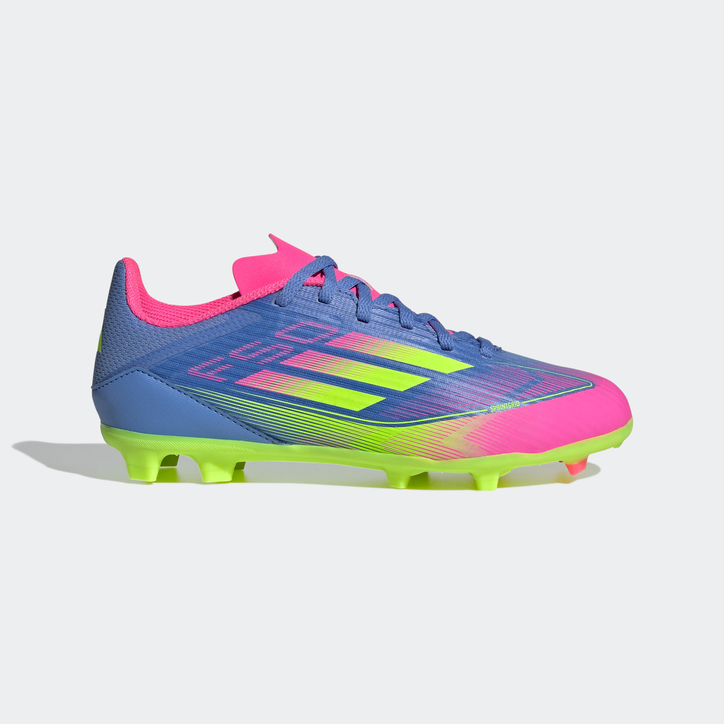 adidas F50 League FG/MG voetbalschoenen kind blauw/roze/geel 1/11