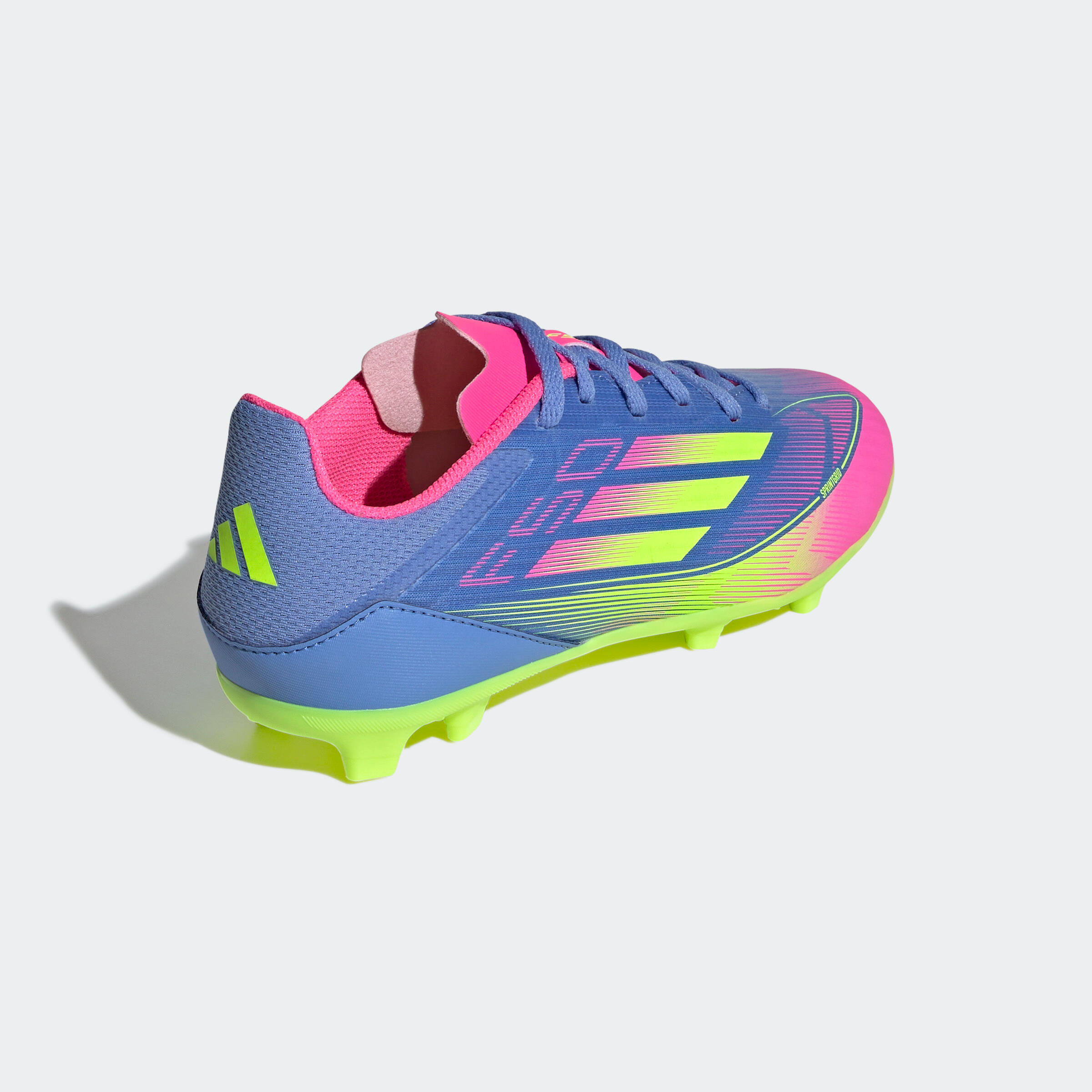 adidas F50 League FG/MG voetbalschoenen kind blauw/roze/geel 10/11