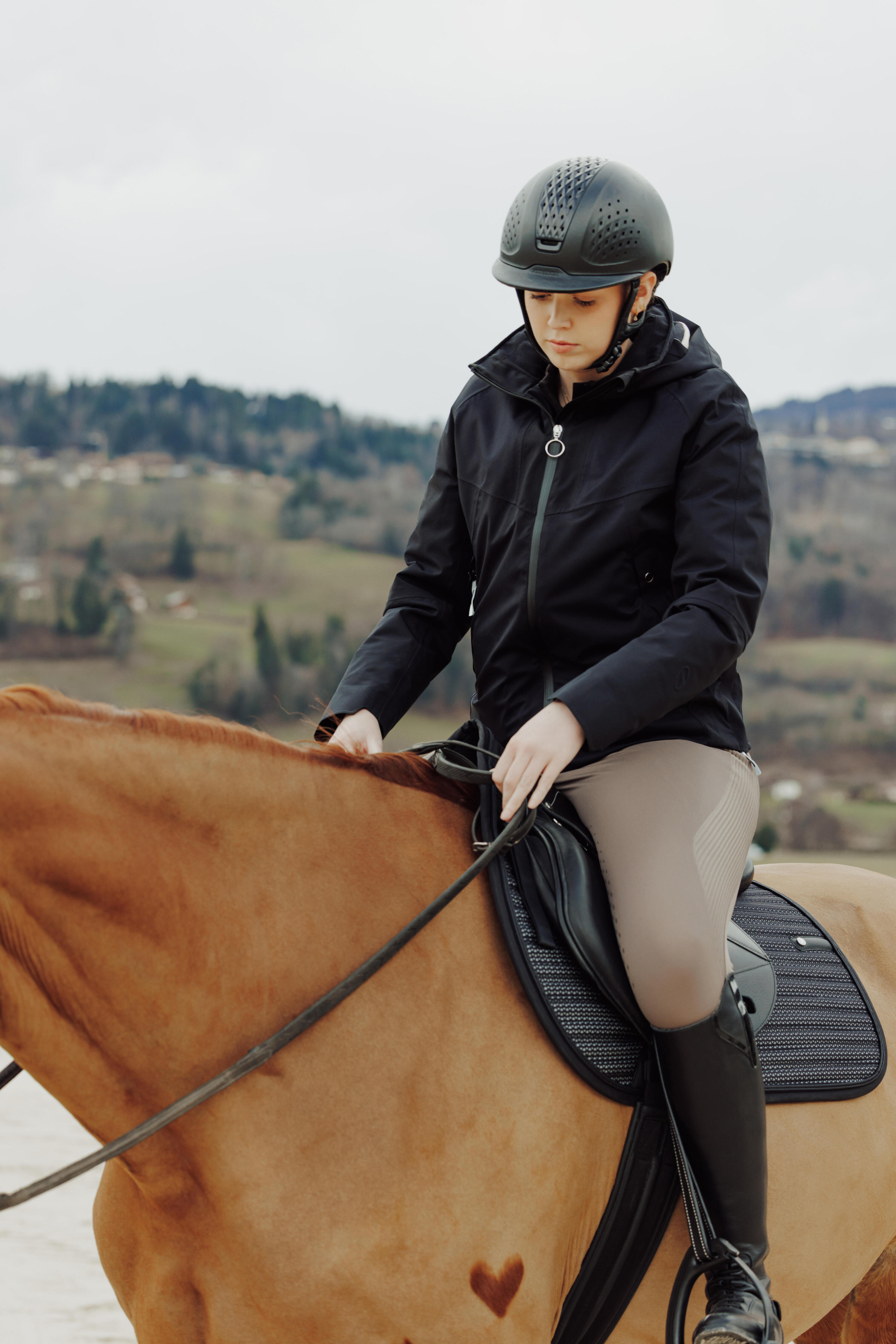 Veste chaude équitation femme - hiver -  900 noir 13/13