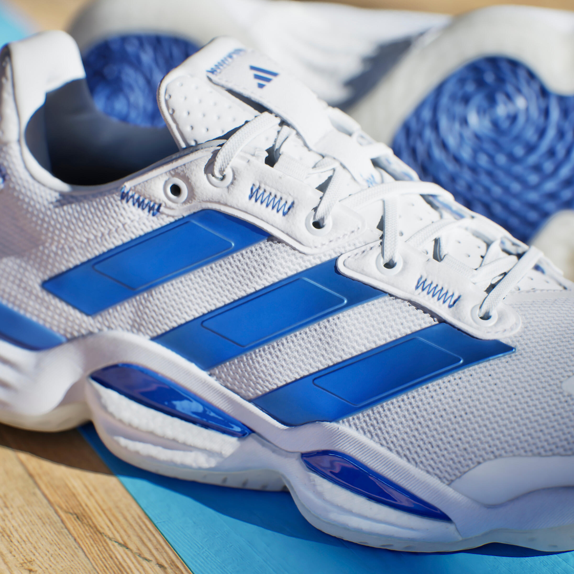 Scarpe pallamano adulto ADIDAS STABIL 16 bianco-blu 17/24