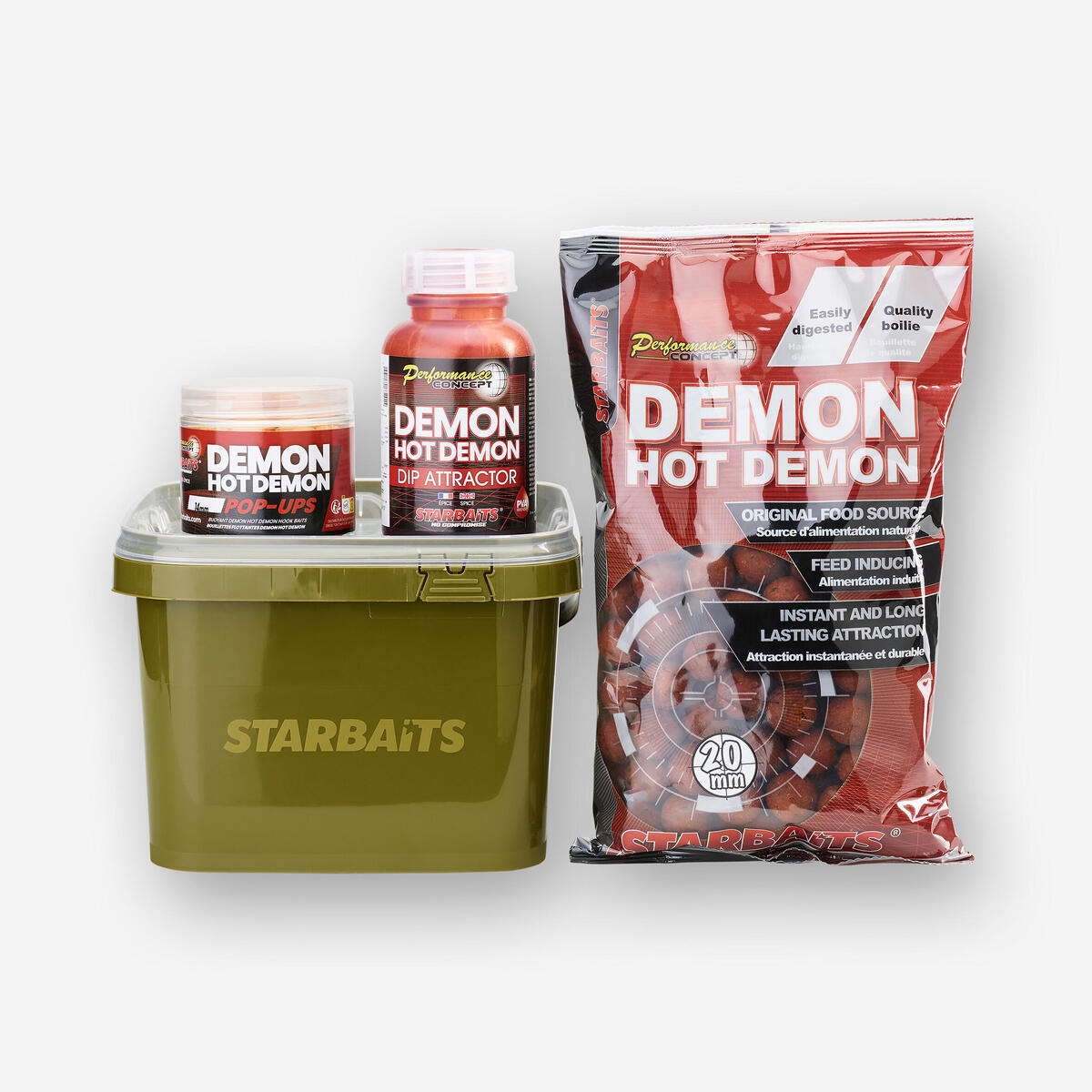 Pack 800g bouillettes Hot Demon performance concept + Pop up + Booster + Seau