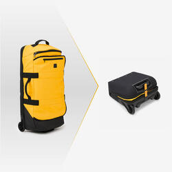 Valise pliable 85L jaune noire Spacesaver, sac de voyage à roulettes déperlant
