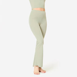 Pantalon de fitness évasé taille haute femme, marron