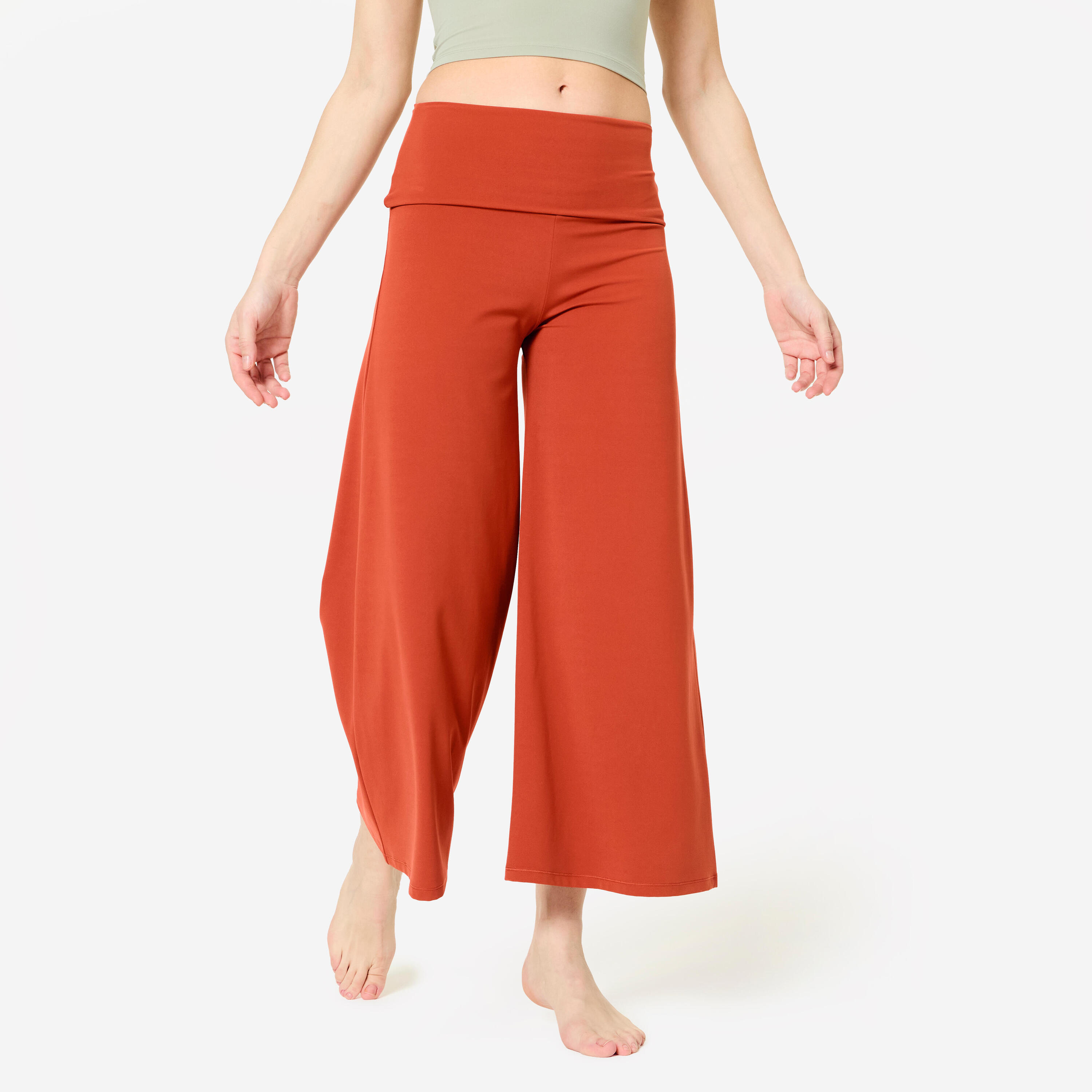 DOMYOS Wijde 7/8-fitnessbroek voor dames