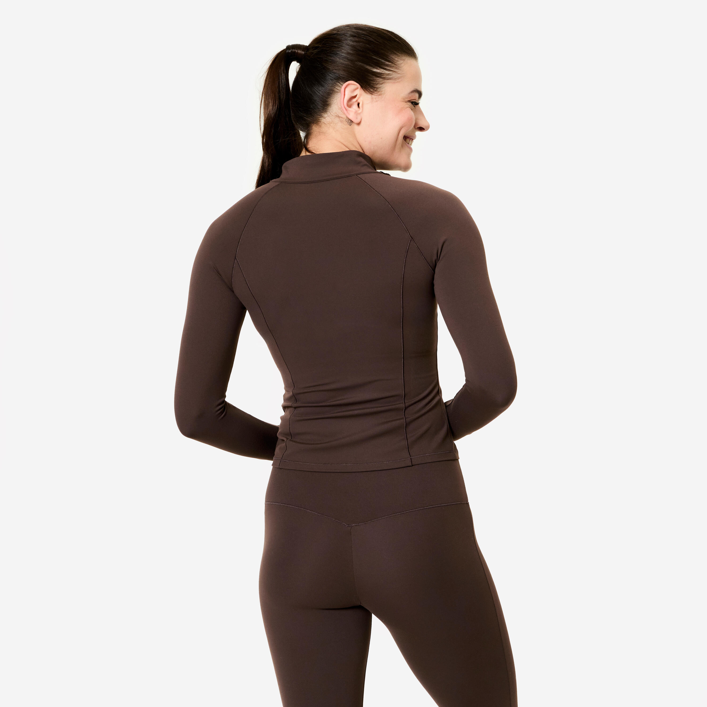 Felpa donna palestra con zip traspirante 4/7