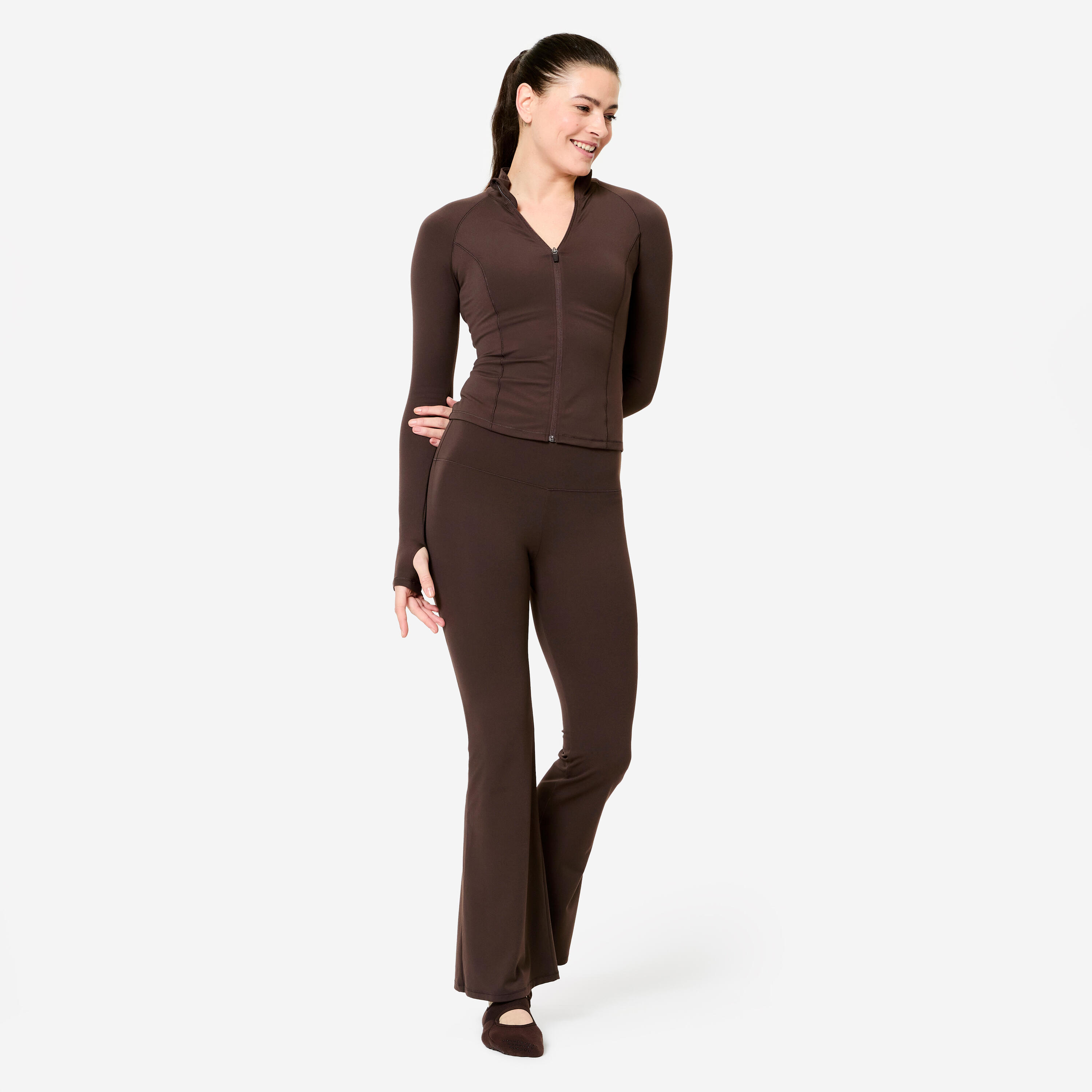Felpa donna palestra con zip traspirante 2/7