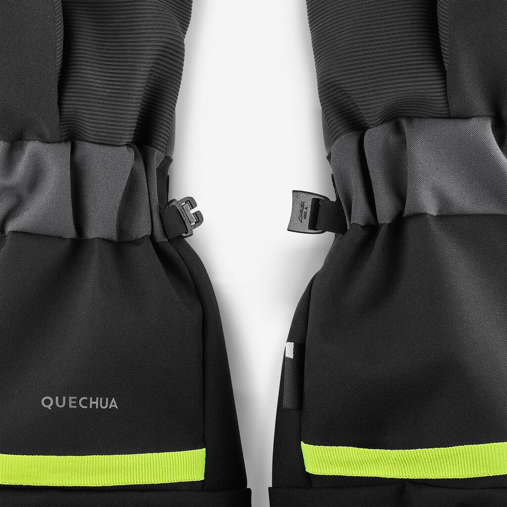 Kids’ warm ski gloves, 6-14 years, SKI500 LONG - Green