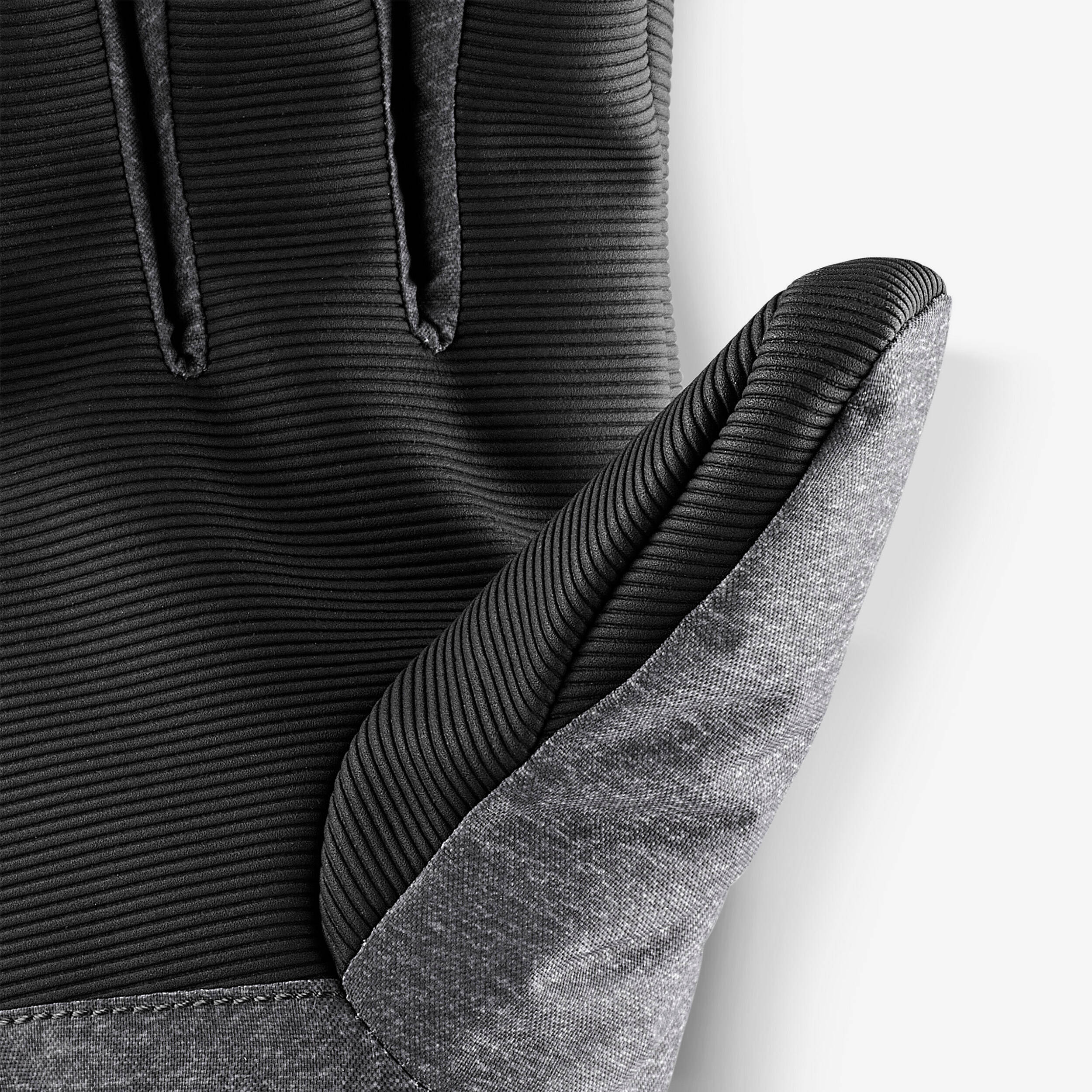 Kids’ skiing gloves, 6-14 years, made from 29% recycled polyester, GL 500 -Black -  4