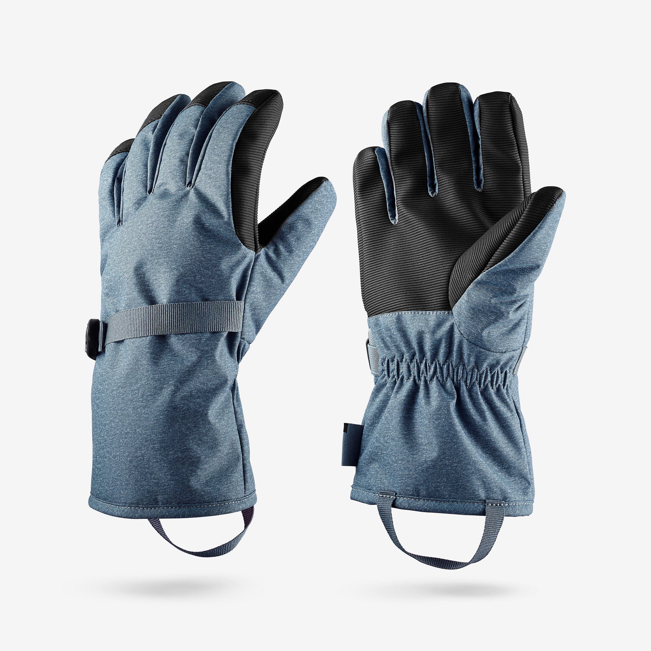 Kids’ skiing gloves, 6-14 years, made from 29% recycled polyester, GL 500 - Blue