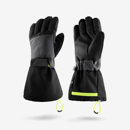 Gants de ski chauds enfant 6-14 ans, SKI500 LONG gris