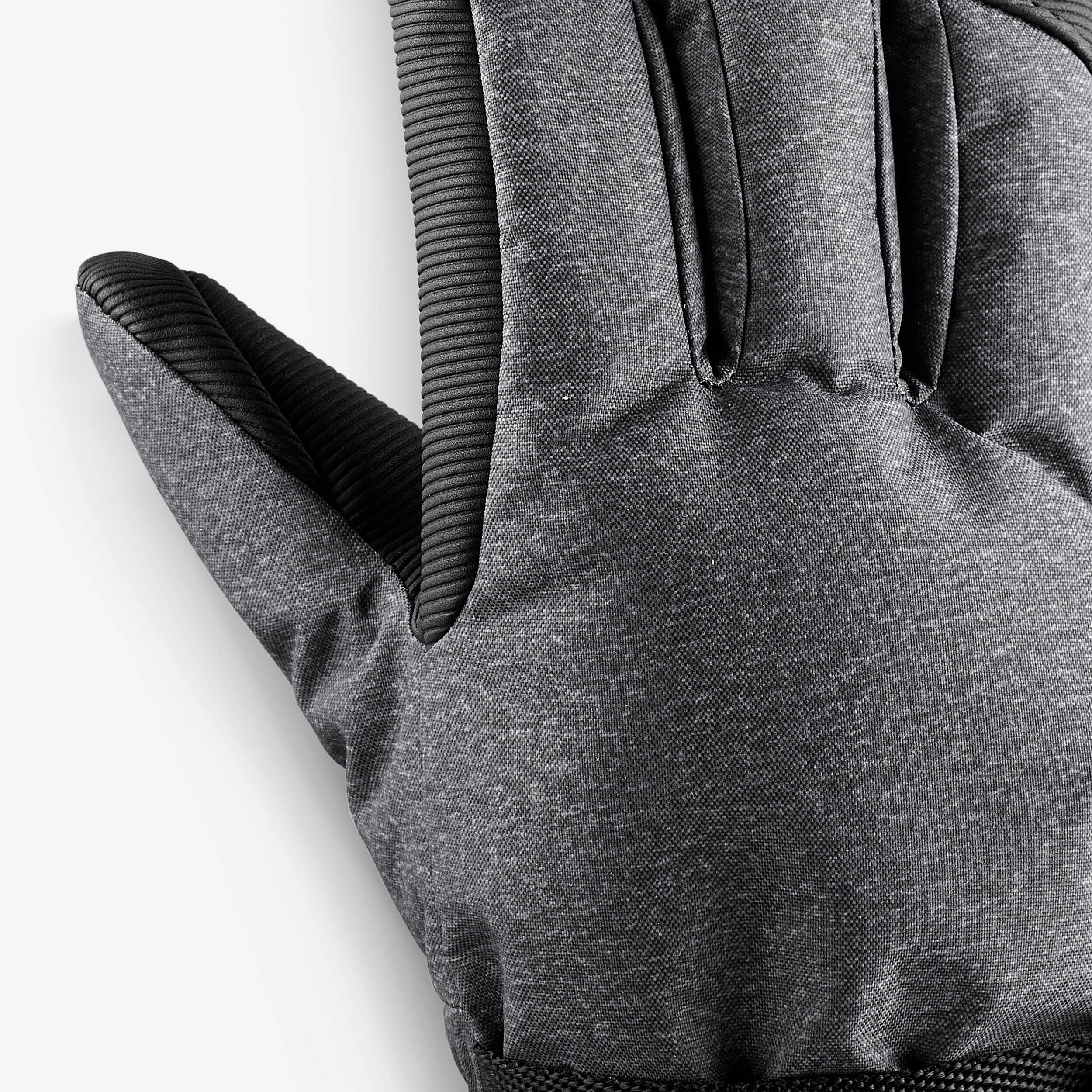 Kids’ skiing gloves, 6-14 years, made from 29% recycled polyester, GL 500 -Black -  5