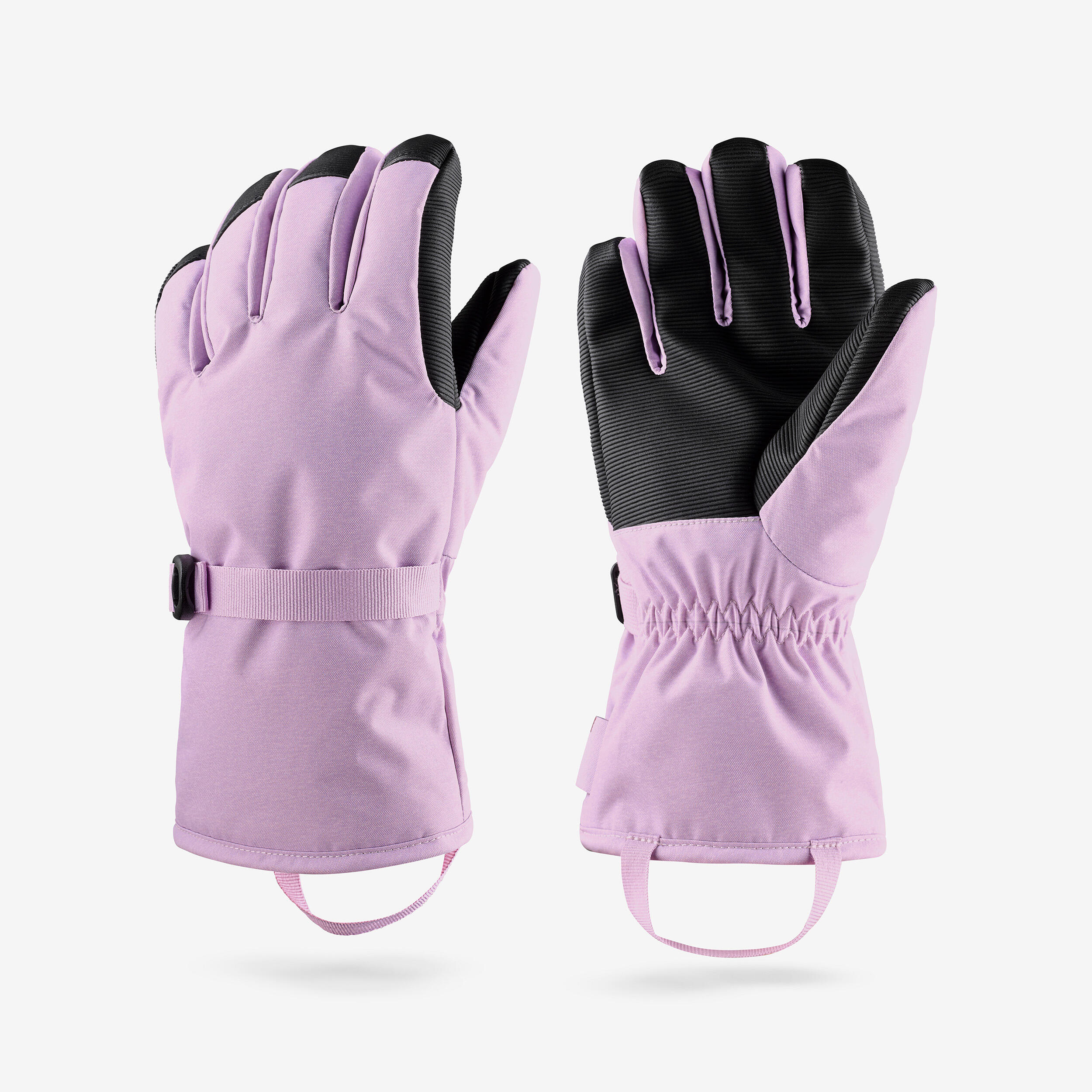 Kids' ski gloves made with 29% recycled polyester, 6-14 years, GL 500 - Lilac