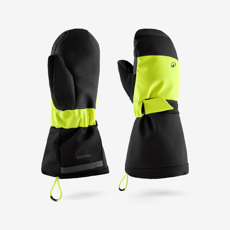 Mănuși impermeabile călduroase schi - 550 Negru-Galben Fluo Copii