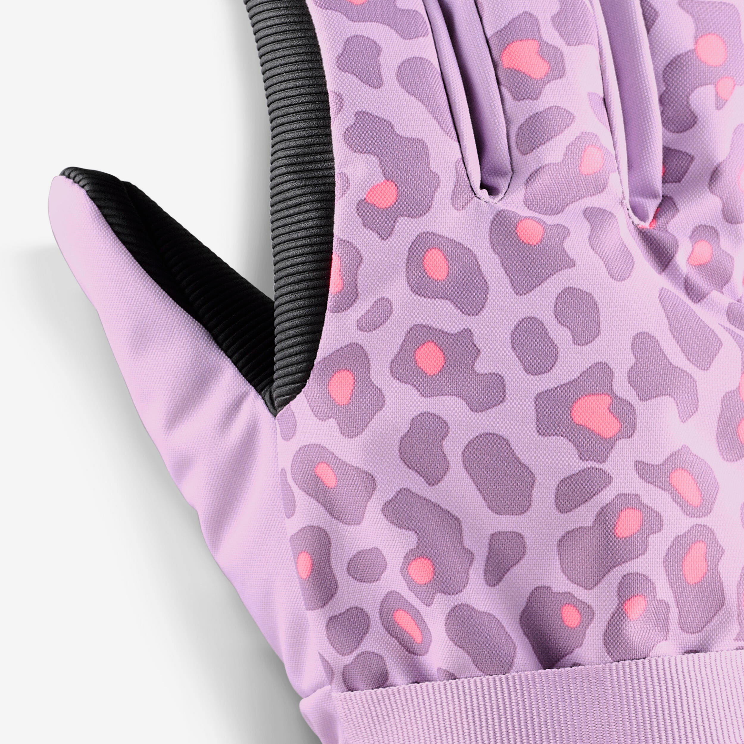 Guantes esquí niños 6-14 años, con 29% de poliéster reciclado, GL 500 leopardo 5/6