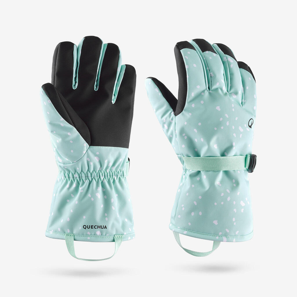 Παιδικά γάντια σκι, 6-14 ετών, από ανακυκλωμένο υλικό, GL 500-Μπλε πουά